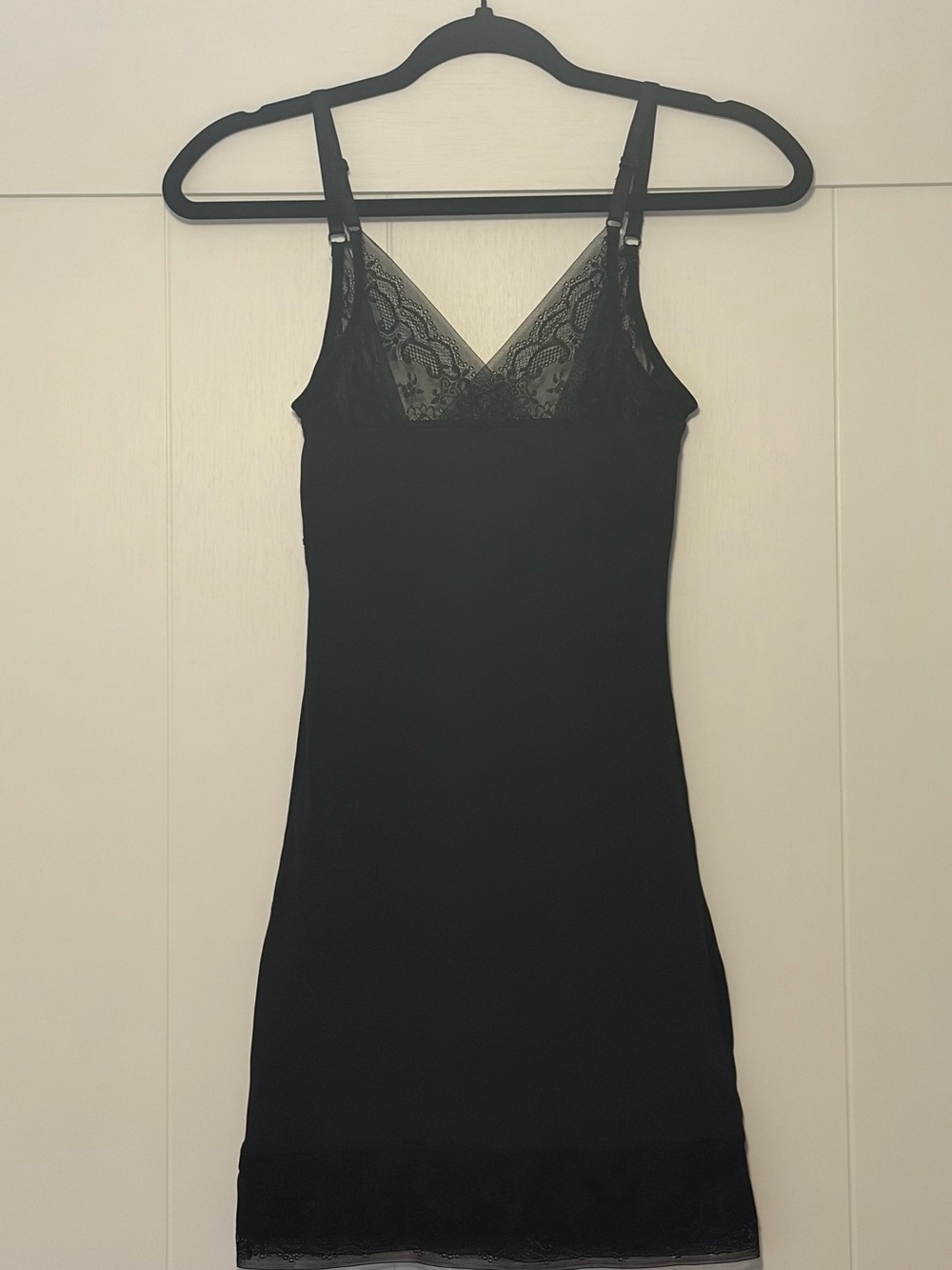 New La Vie En Rose Black Lace-Trim Slip